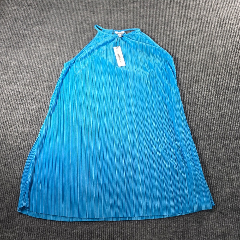 Steve Madden Ada Dress Aruba Blue Pleated Halter Mini Dress BN108767 Womens M - Picture 2 of 7